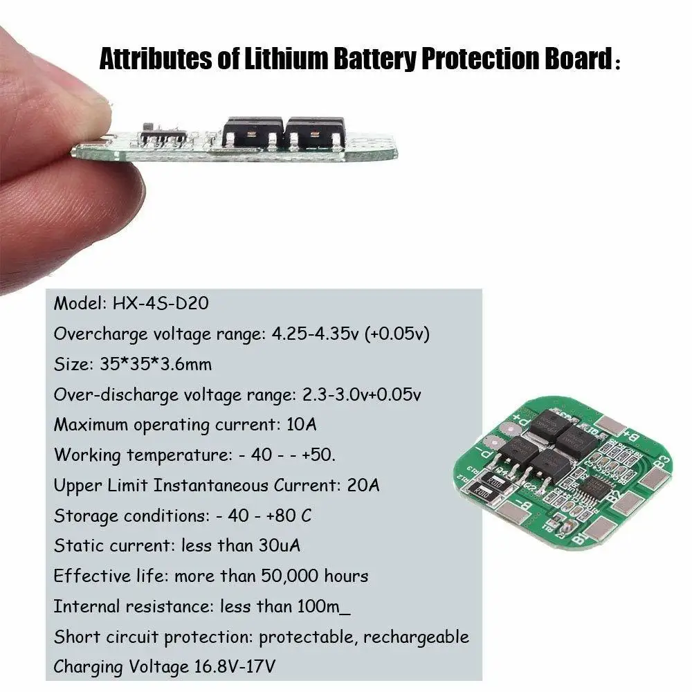 4s 14 8 v 16 20a пиковая литий ионная Bms Pcm плата защиты батареи для литиевых Licoo2 Limn2o4 18650