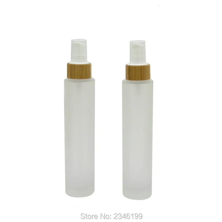 100 мл 120 150 матовая стеклянная бутылка с бамбуковым насосом для лосьона Beak модель
