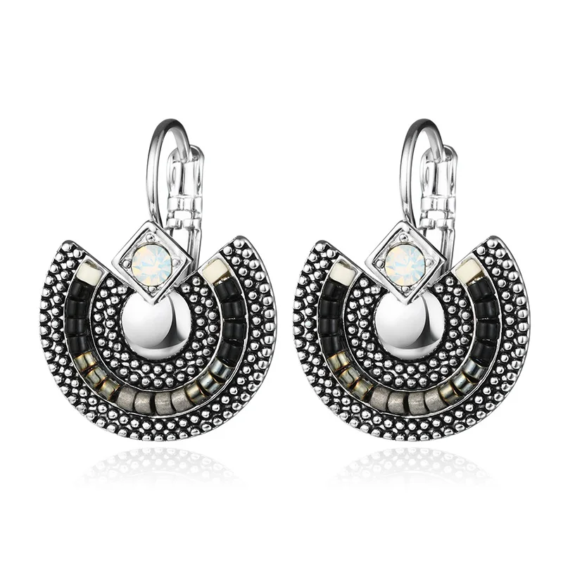 Shineland богемные винтажные антикварные модные серьги-клипсы с кристаллами и стразы