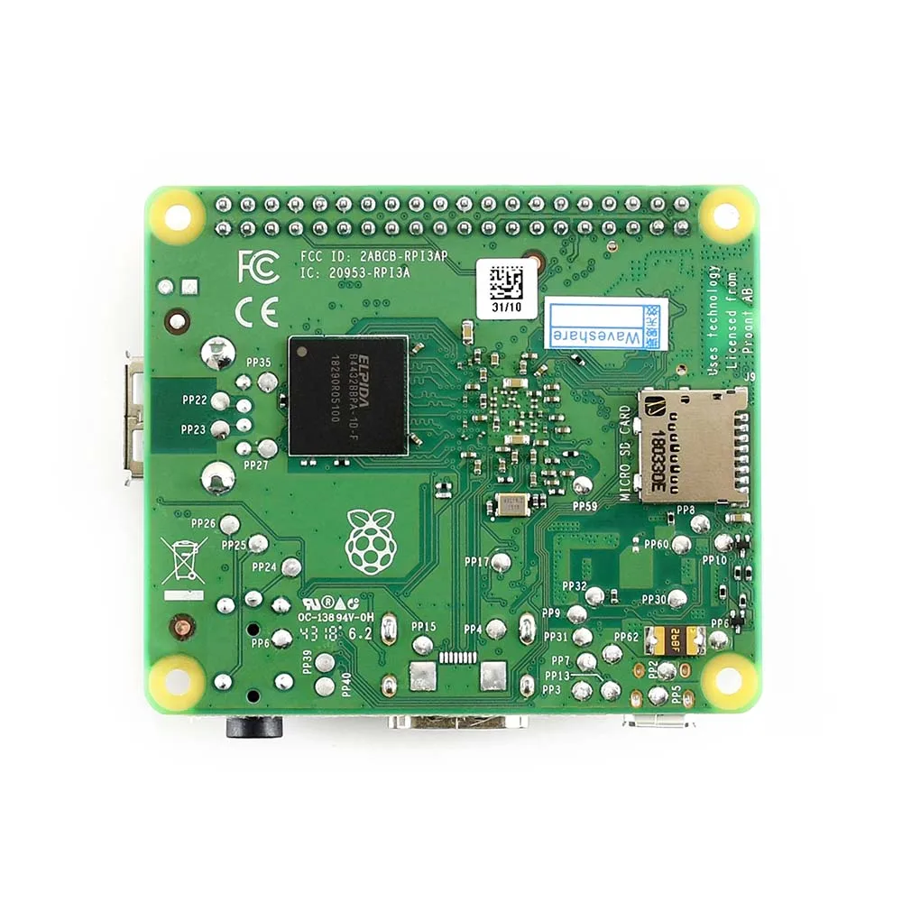 Четырехъядерный процессор Raspberry Pi 3 Модель A + (A Plus) 1 4 ГГц 64 бит 512 МБ LPDDR2 SDRAM