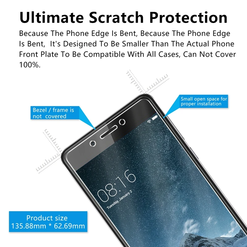 Закаленное стекло 3 шт./лот 9H для Huawei Nova 5 Pro 4 4E 3E 3i 2 Y6 Y7 2017 Honor 6 6X 7 V9 Взрывозащищенная