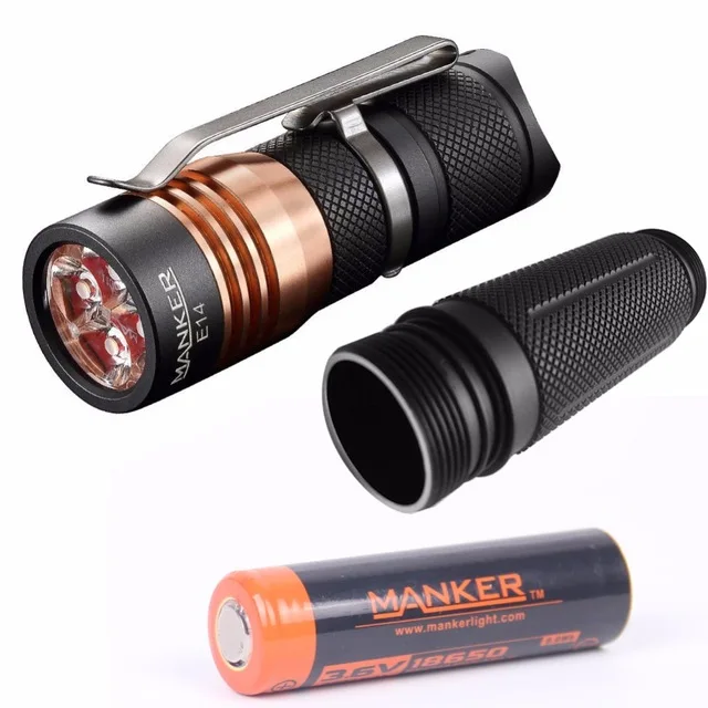 Светодиодный фонарик Manker E14 1600 люмен 4x Cree XPG3 LED/4x Nichia 219C 18350 + трубка аккумулятор