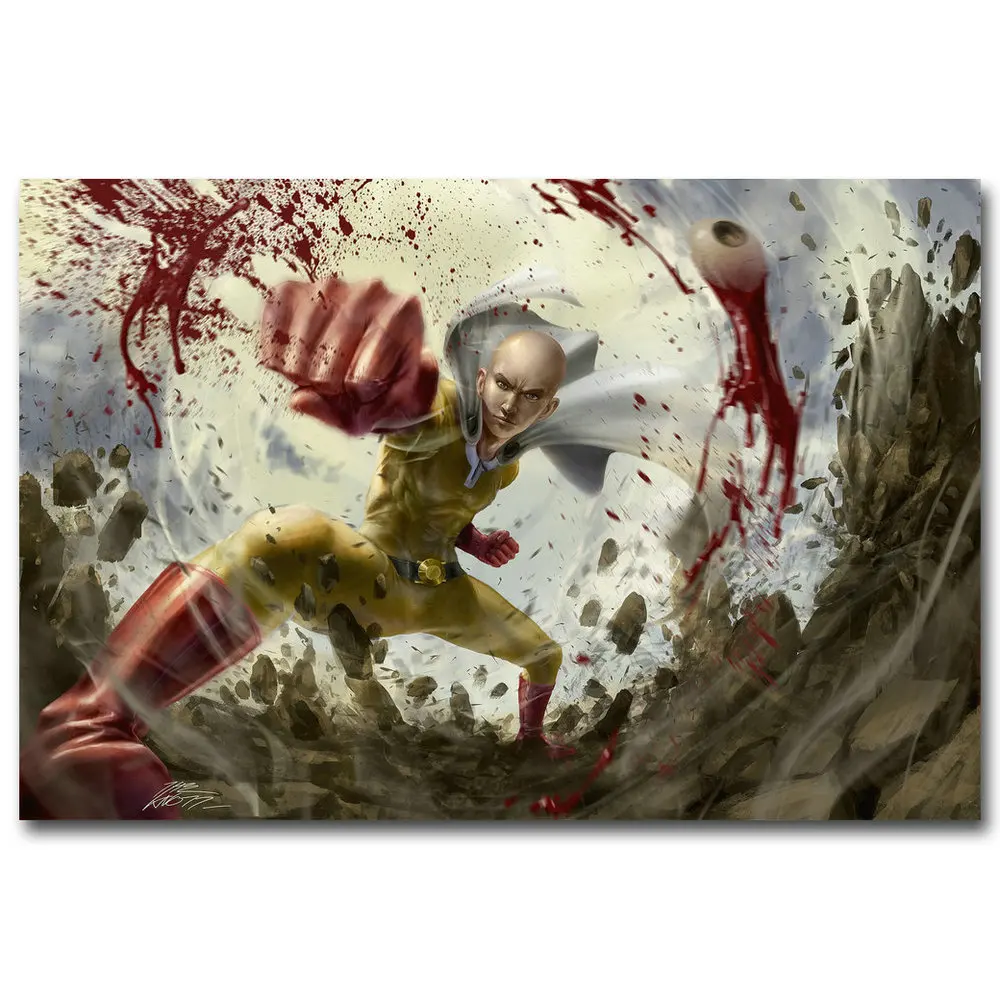 Nicoleshenting ONE PUNCH MAN Art Шелковый плакат 13x20 24x36 дюймов японское аниме картинки для декора гостиной SAITIMA 020 - Цвет: Picture 6