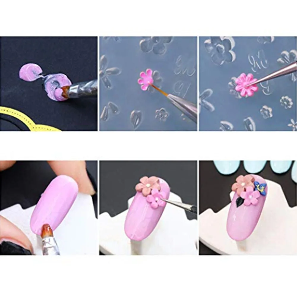 10 шт. DIY силиконовые формы для дизайна ногтей шаблоны листьев цветов акриловый УФ