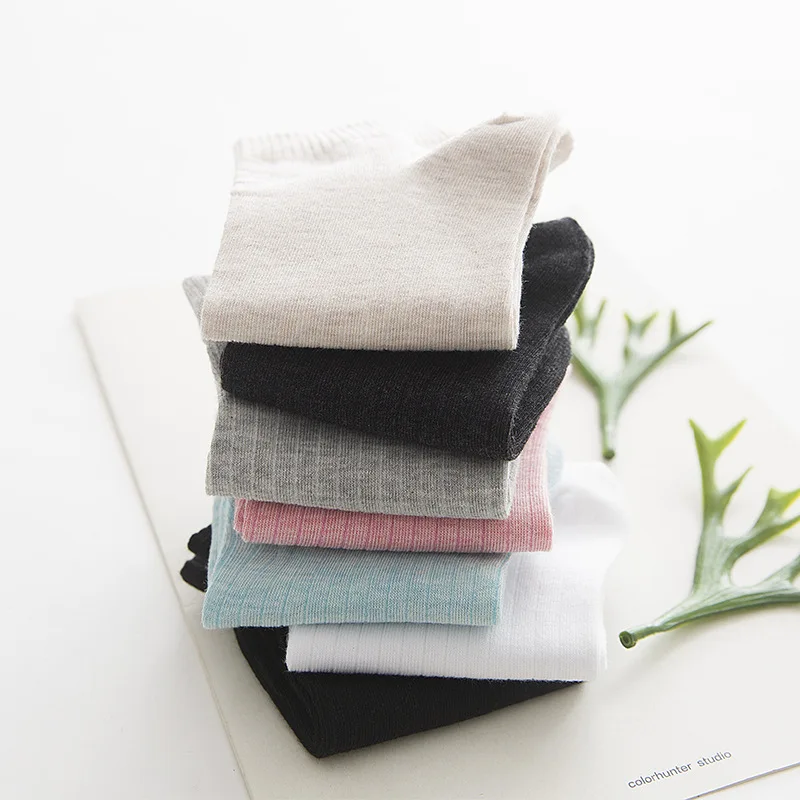 2017 новые весенние двухигольные женские носки корабль карамельные цвета тонкие