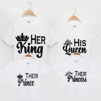 2019 family matching outfits t shirt king queen prince princess 100 cotton mom mother and daughter clothes father son shirt tee
