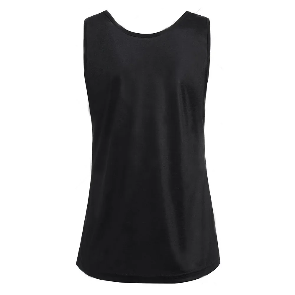 Женский черный топ без рукавов с принтом беговой жилет для йоги свободный Мягкий