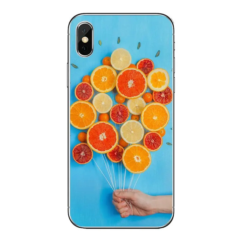 TPU Transparent Cases For iPod Touch iPhone 4 4S 5 5S 5C SE 6 6S 7 8 X XR XS Plus MAX Benefits Fresh Citrus Orange Fruit Pattern |