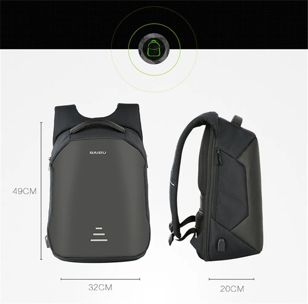 Рюкзак мужской для ноутбука с USB портом и защитой от кражи|waterproof backpack|backpack for