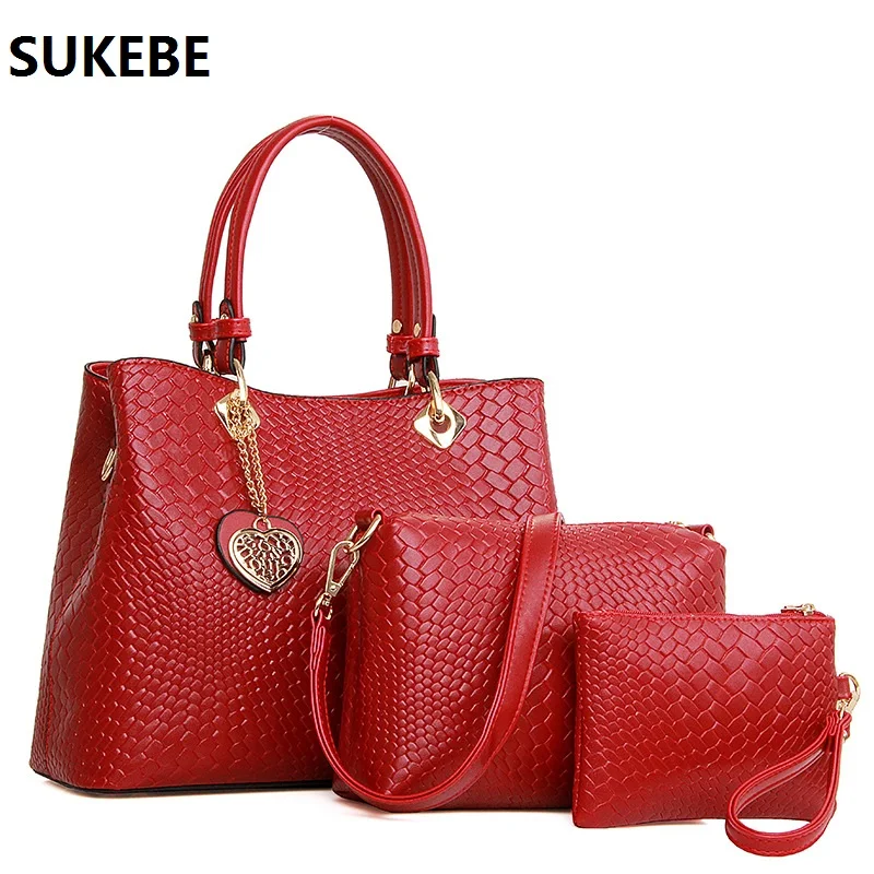 2017 Роскошные модные женские туфли сумка-мессенджер сумки кожаные 3 шт./компл.