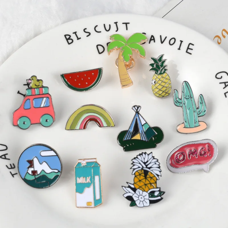 8 сезонов новая мода женские броши Мультяшные растения арбуз радуга креативные