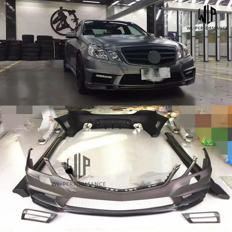 W212 FRP Неокрашенный автомобильный комплект кузова передний задний бампер боковые юбки для Mercedes-Benz W212 2010-2013
