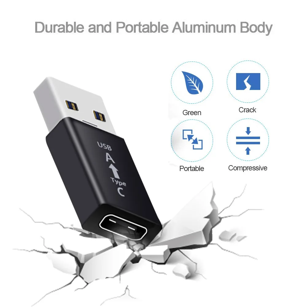 Ascromy USB C Женский к USB 3,0 Мужской адаптер Макс 10 Гбит/с кабель OTG адаптер конвертер для ноутбуков MacBook Xiaomi Mix9 samsung S10