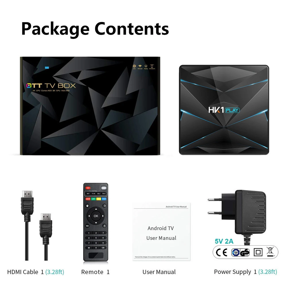 HK1 Play Android 9,0 Smart tv Box S905X2 DDR4 2G+ 16G 4G+ 32G 2,4 GHz 5GHz Wifi умный сетевой плеер 4K 3D медиаплеер телеприставка
