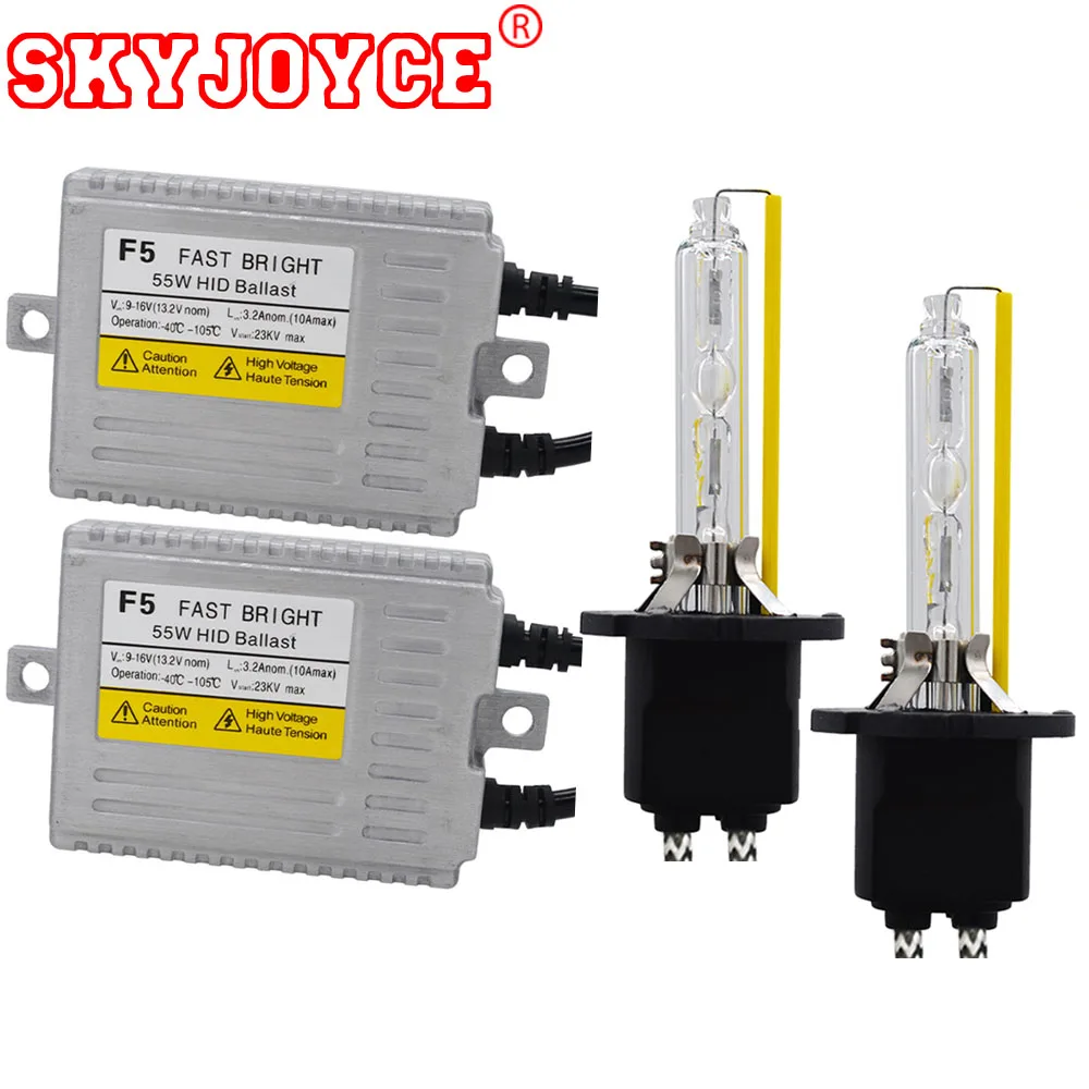 SKYJOYCE F5 55 Вт Быстрый яркий ксенон H7 HID комплект D2H H4 Биксенон 5500K белый H1 H3 H11 9012 9005 9006