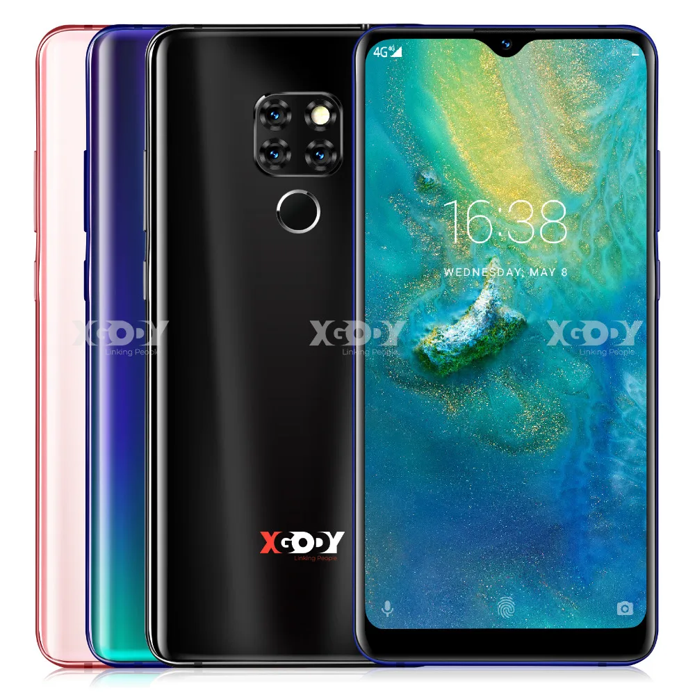 Xgody Коврики 20 4G 6,2" 19:9 Android 9,0 Face ID 2 Гб Оперативная память 16 Гб Встроенная память 3500 мА/ч, мобильный телефон MT6737 4 ядра полный Экран смартфон