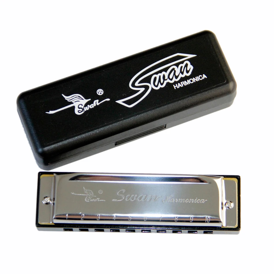 

Гармоника SWAN SW1020 C Key, 10 отверстий, блюзовая гармоника, крышка из нержавеющей стали, диатоническая гармоника с 20 тонами, бесплатная доставка