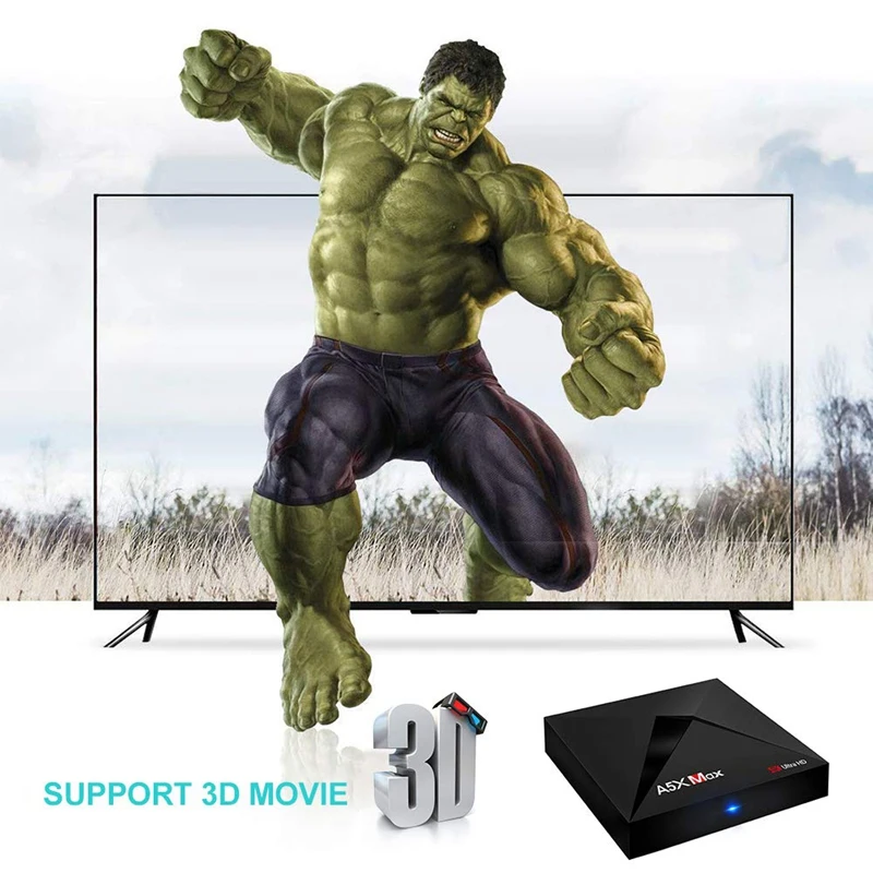 Android Tv Box A5X Max 4 ГБ ОЗУ 32 Гб ПЗУ Rk3328 четырехъядерный Bluetooth4.0 2 4G/5 8G двухдиапазонный Wifi