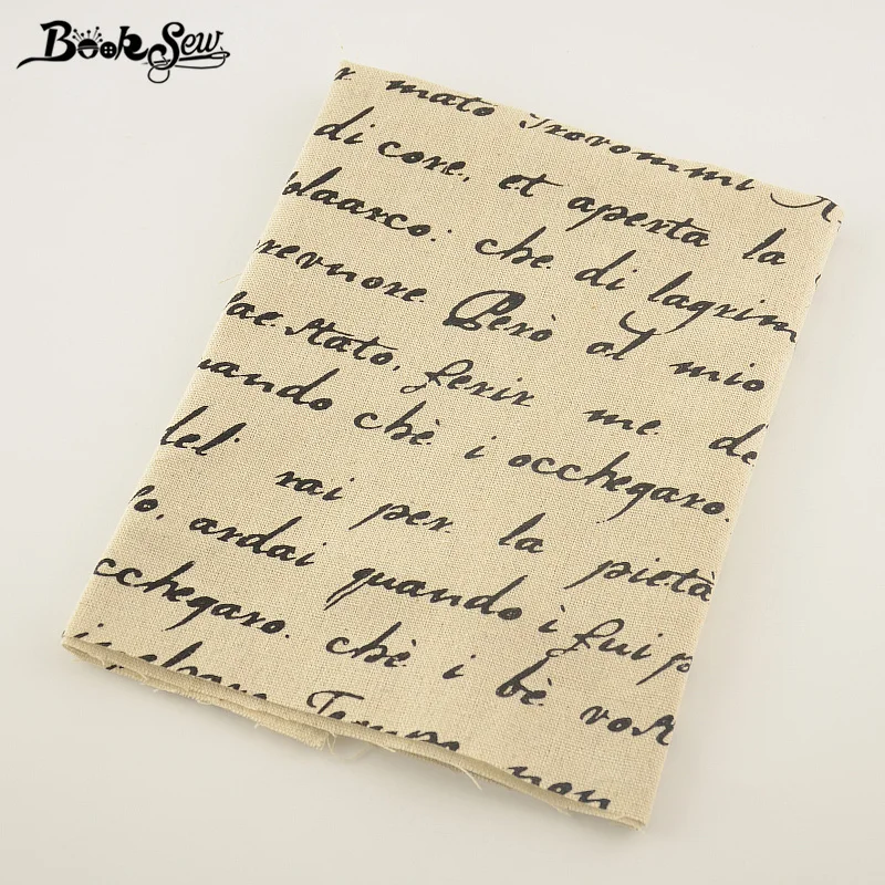 Домашний текстиль Booksew хлопчатобумажная льняная ткань с надписями дизайн Ткань