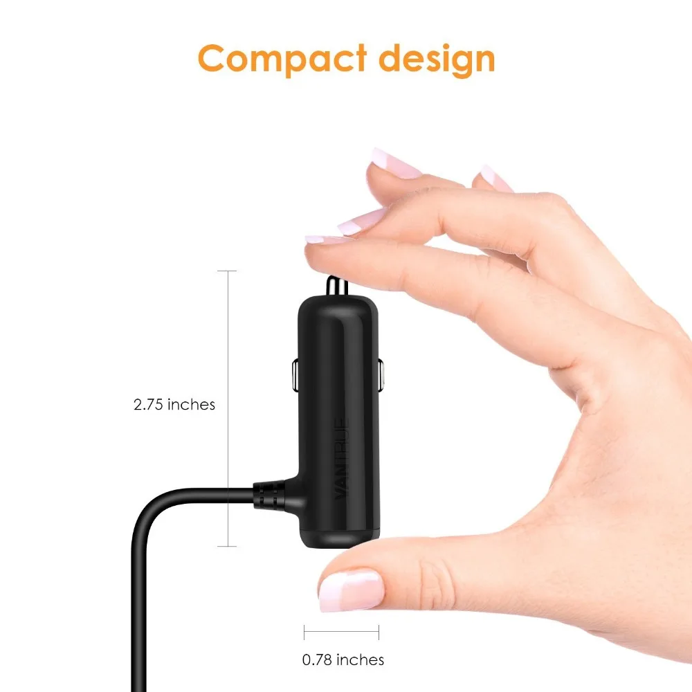 Vantrue C2 DC5V 3.6A автомобильное зарядное устройство адаптер 10 футов мини USB