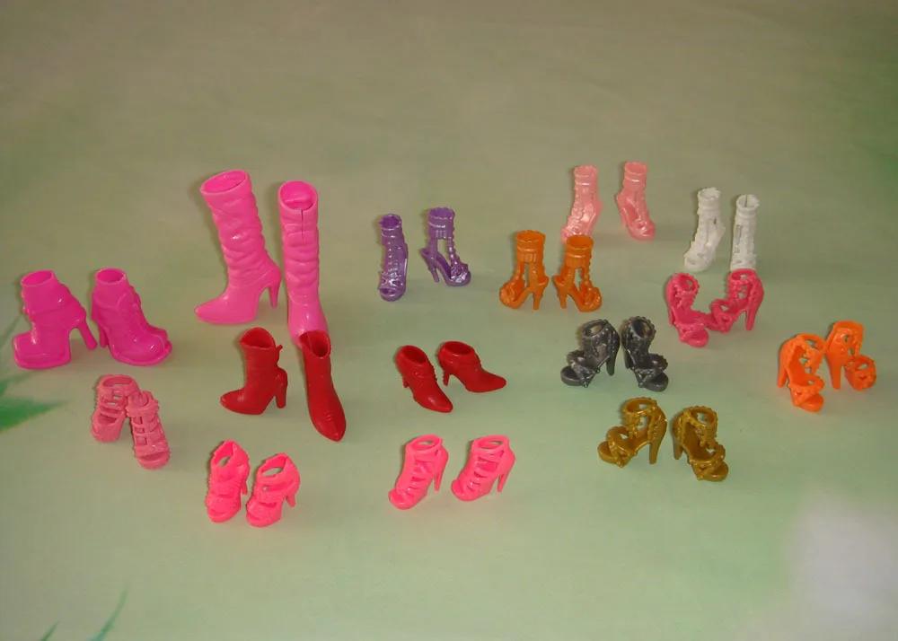 Великолепные смешанные Стильные красивые туфли для кукол Барби 60 цветов ботинки