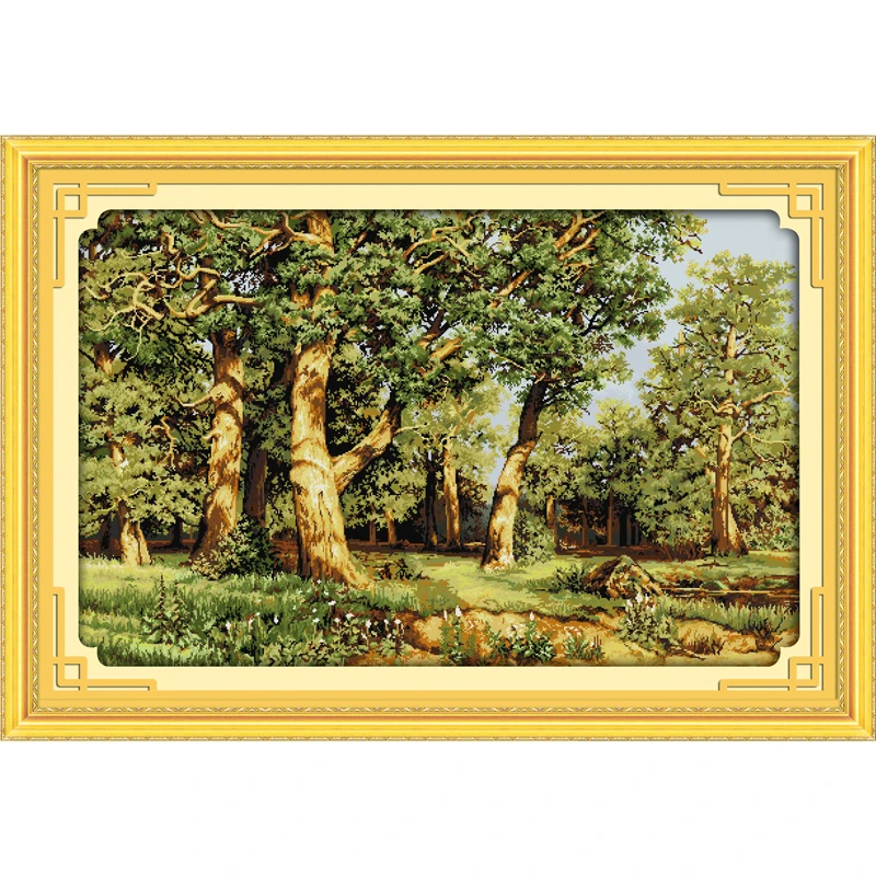 

Everlasting Love Christmas Oak Forest Ecological Cotton Chinese Cross Stitch Kit Printed 11CT 14CT Printed Wedding Decoration