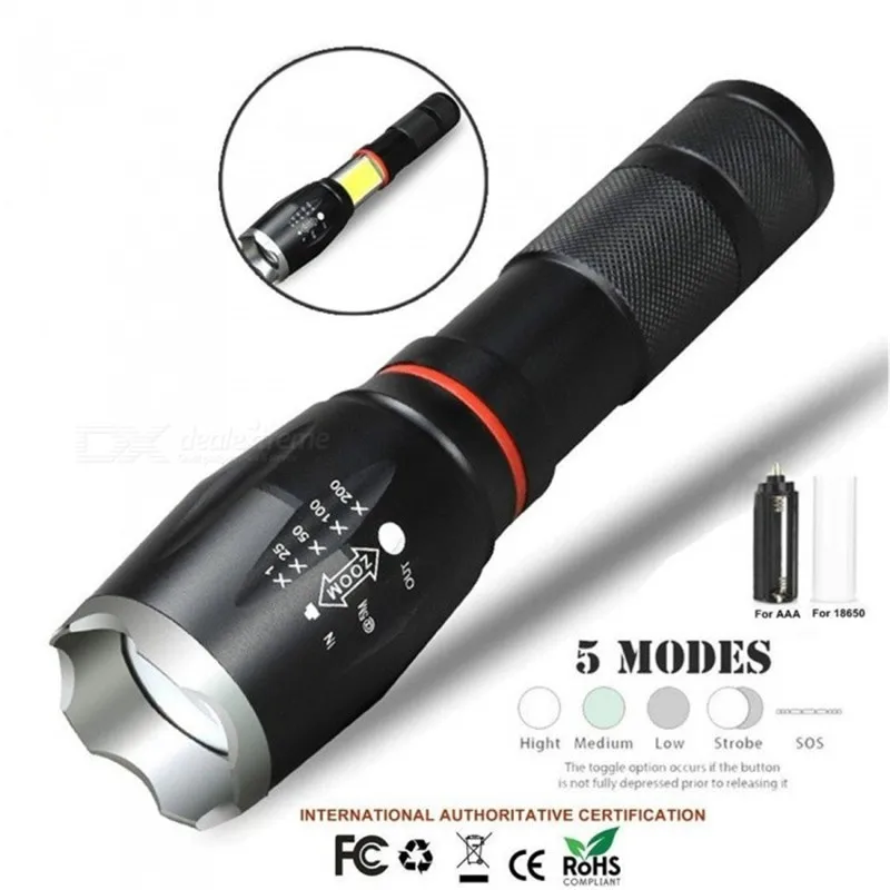 Новый CREE XML-T6 1000 люмен 18650/AAA 5 Режим Открытый зум прожектор факел охотничьи