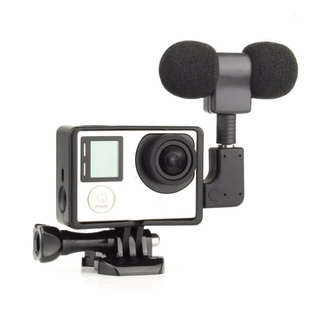 LANBEIKA для Gopro с двумя головками дизайн мини USB порт в 3,5 внешний микрофон микрофонный адаптер чехол Комплект для GoPro Hero 4 3