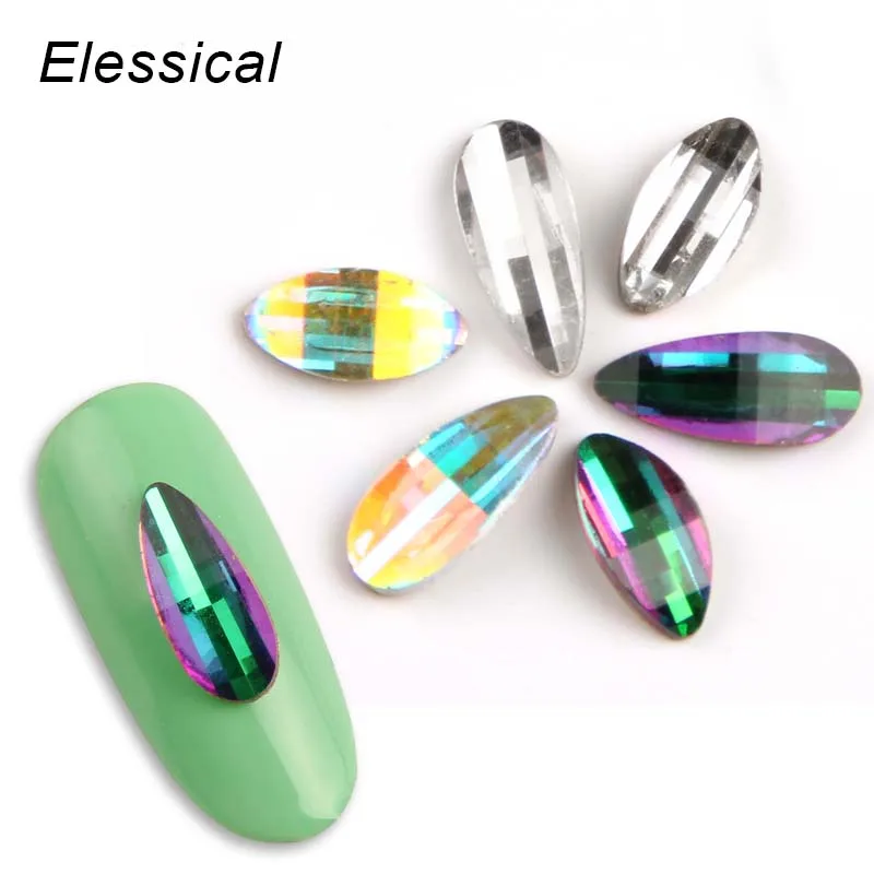 Elessical 10 шт. красочные Лепесток Кристалл Стразы для Гвозди Книги по искусству