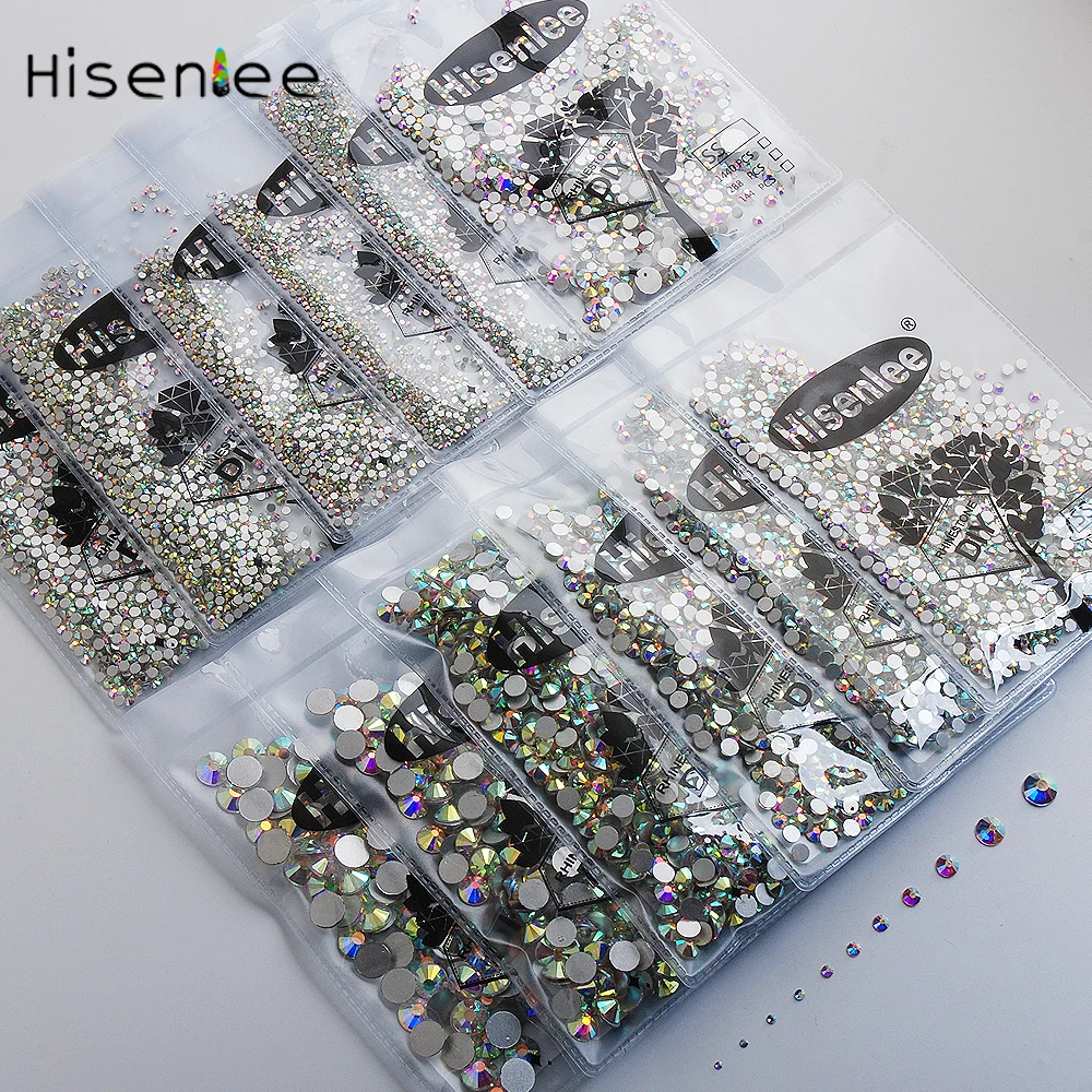 

High quality fashion SS3-SS40 mixed flat back crystal AB glue non-fixed rhinestone Diy nail art accessories decoration