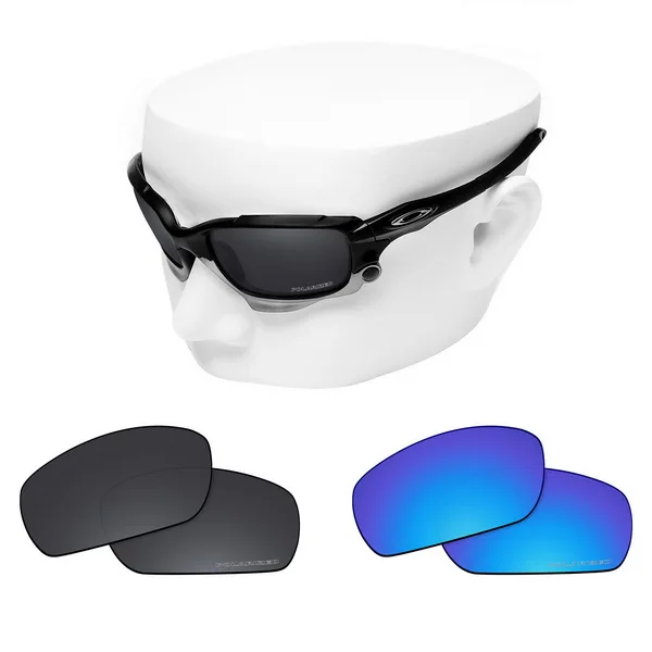 Black and Blue OOWLIT Анти-Царапины Сменные линзы для-Oakley Jawbone травления поляризованных солнцезащитных очков - Цвет линз: Black and Blue