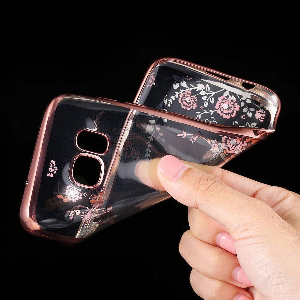 KISSCASE Алмазный чехол для samsung Galaxy A5 A3 A7 2016 роскошный блестящий цветочный Note 5 4 3