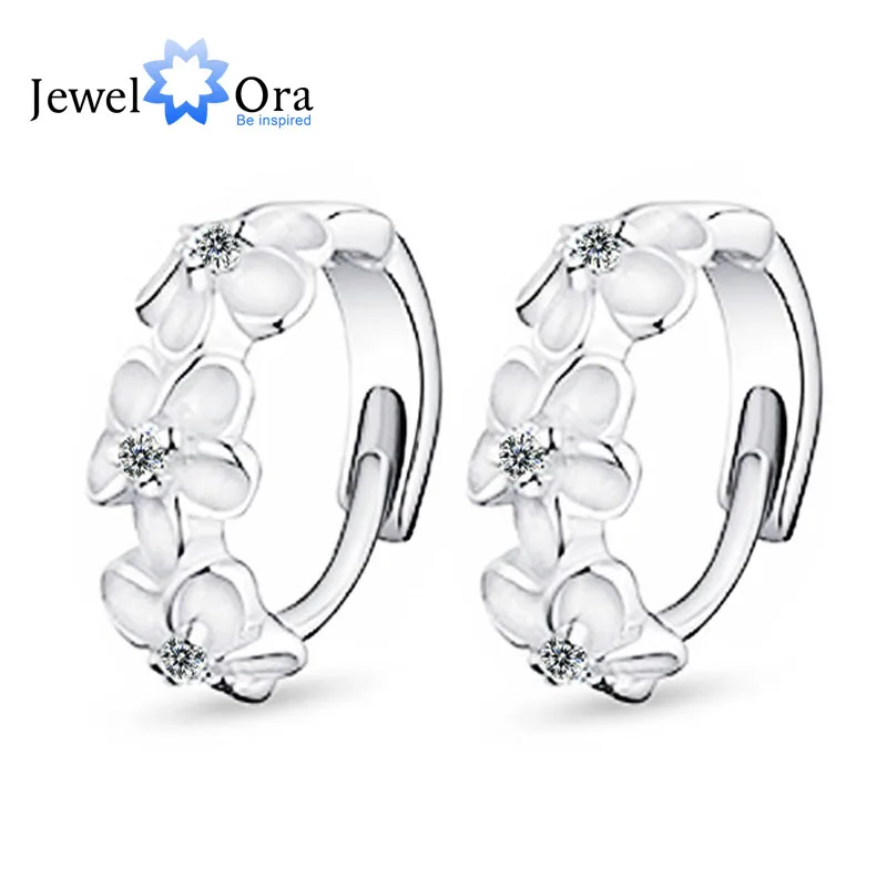 Новые яркие Серьги-клипсы с цветоками Симпатичный серьги кубиким циркониями и