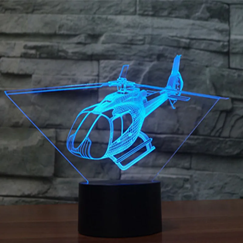 

В форме вертолета 3D ночсветильник