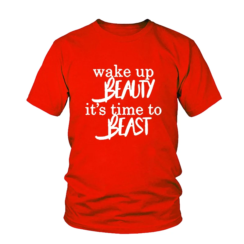 Summer Wake Up Beauty It's Time To Beast T-Shirt Fashion Clothes Women's T Shirt Funny Graphic Tops Tees Femme Tshirt | Женская