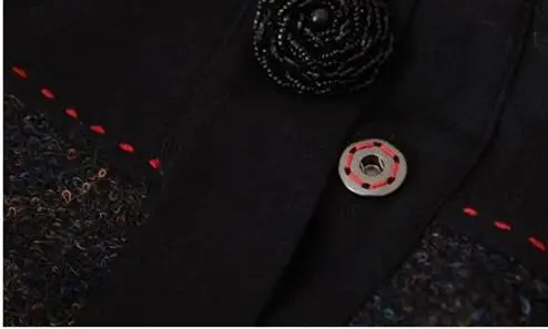 Плащ, пальто, S-3XL, новинка, шерстяная куртка, женская, стоячий воротник, оборки, заплатка, пальто, Осень-зима, рукав-фонарик, кашемировое пальто