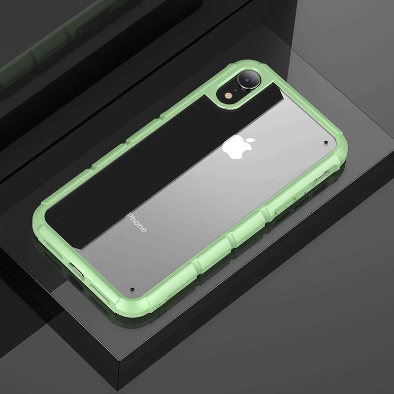 Роскошный чехол Baseus для iPhone Xr, силиконовый гибридный чехол из поликарбоната, противоударный защитный чехол на заднюю панель, защитный чехол для iPhone, Fundas - Цвет: Green