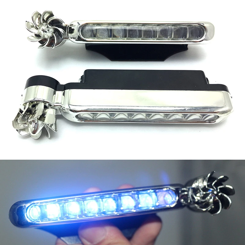 1 пара 8 x светодиодов Без проводки Решетчатые автомобильные огни с вращением вентилятора для автомобильных противотуманных / дневных ходовых огней.