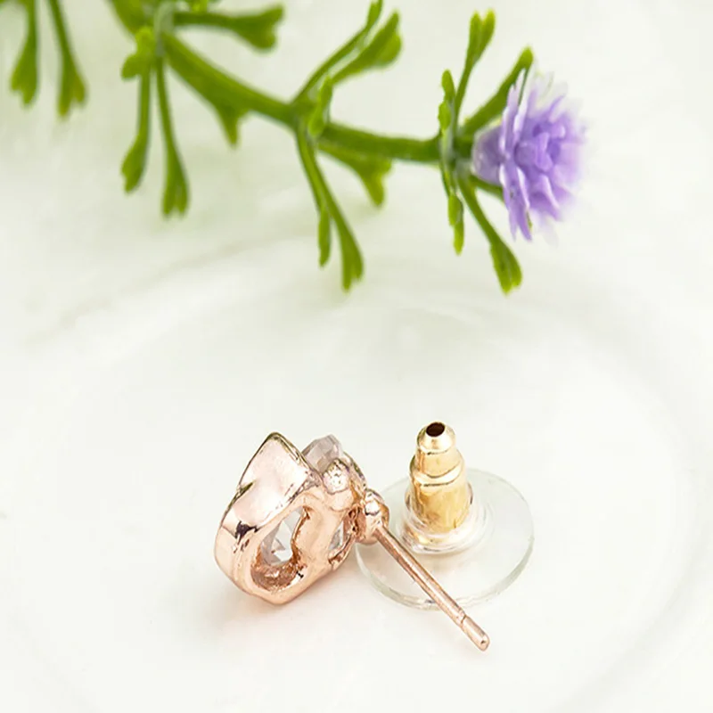 WKOUD Alloy skull heart anti-allergy rose gold silver color Stud Earrings for women popular lady jewelry | Украшения и аксессуары