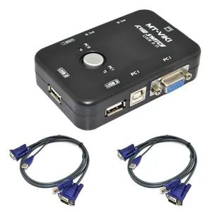 2 порта USB VGA KVM переключатель коробка + кабели для компьютера монитор клавиатура мышь