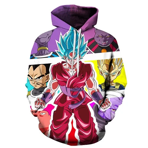 Новые nime толстовки Dragon Ball Z толстовки с капюшоном и карманами Goku 3D цифровая печать для мужчин и женщин с длинным рукавом новая Толстовка S-6XL