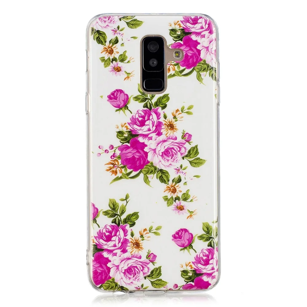 Мягкий силиконовый чехол для Samsung Galaxy A6 Plus 2018 светящийся с рисунком | Мобильные