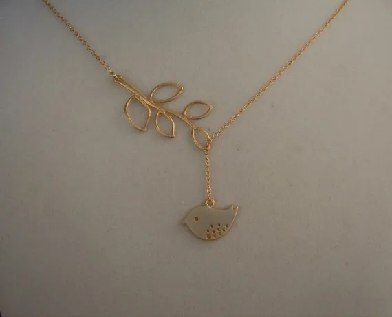 yiustar New Fashion Bird on Leaf Necklace for Women with Long Chain Pendant XL028 | Украшения и аксессуары
