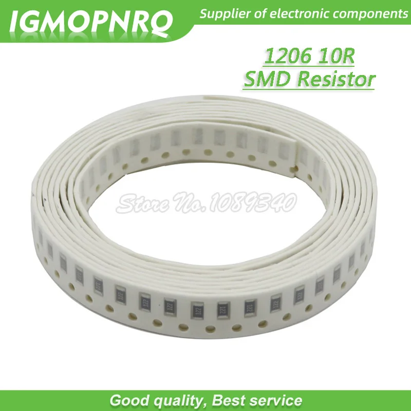 

100 шт. 1206 SMD резистор 1% 10 Ом Чип резистор 0,25 Вт 1/4 Вт 10R IGMOPNRQ