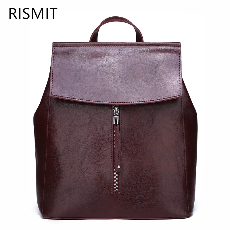 5 Новинка, акция, Mochila Escolar Rismit, 3 в 1, кожаный рюкзак, женская сумка через плечо, две дорожные сумки для школы, Tiank - Цвет: 5