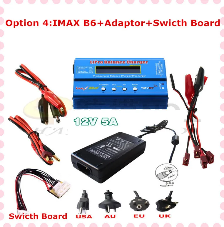 Sky rc Оригинал IMax B6 AC 2 s 6 цифровой ЖК дисплей Lipo NiMh Зарядное устройство + адаптер