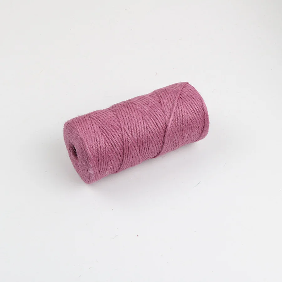 light purple 100 м/рулон 2 мм пеньковая пряжа плетеная веревка джутовая нить Мешковина вечерние упаковка для свадебного подарка шнуры цветные Zakka Скрапбукинг - Цвет: light purple
