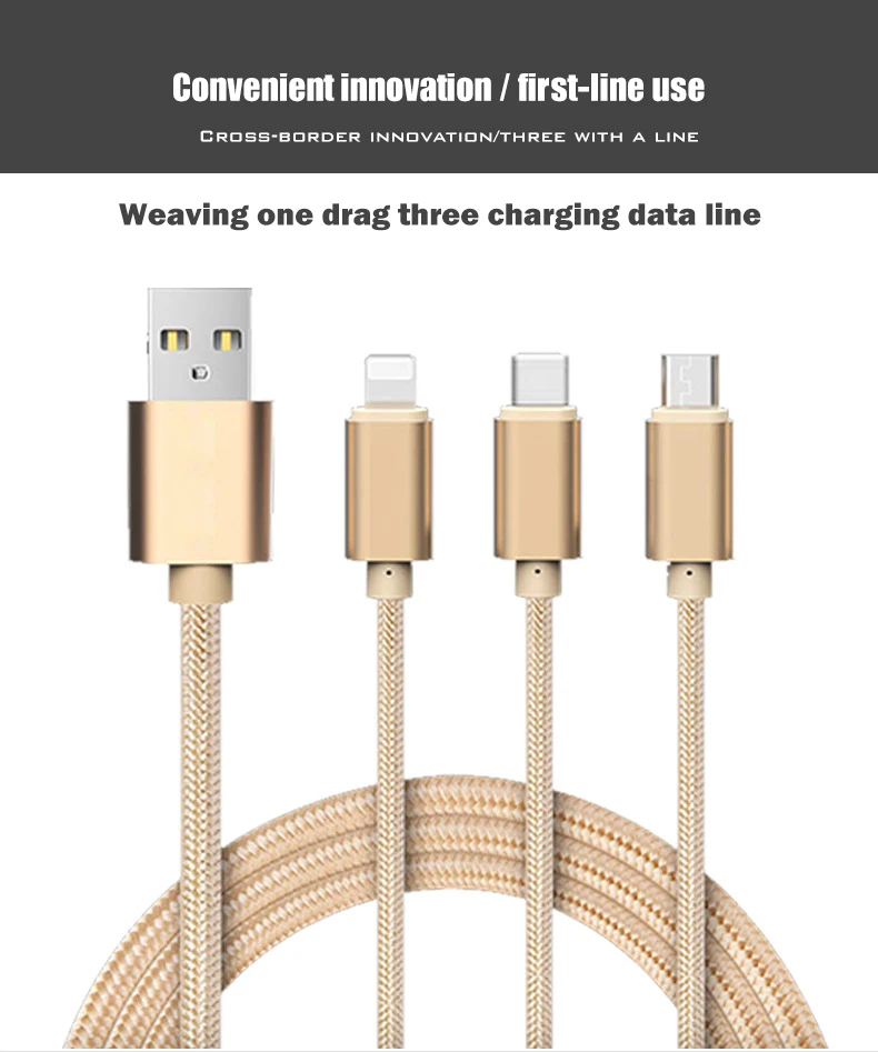 3 в 1 USB кабель для iPhone 8X7 6 6S Plus 5 5S samsung Galaxy S9 S8 Micro type C 8 Pin Быстрая Зарядка Кабели для Iphone зарядное устройство