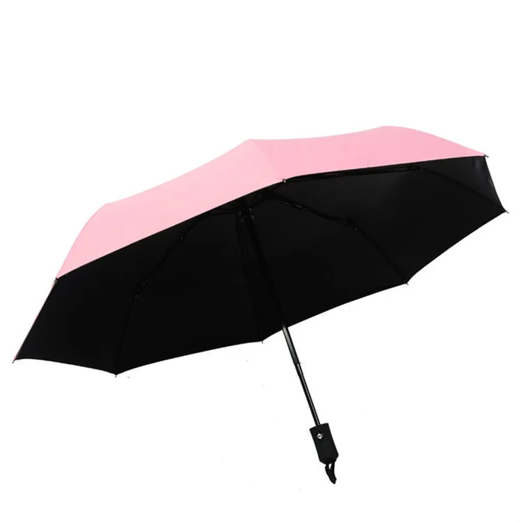 Чистый цвет полностью автоматический зонтик от дождя для женщин солнцезащитный