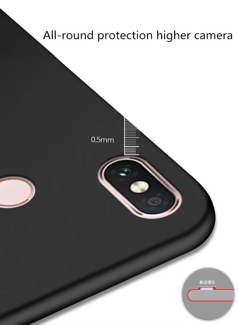 Soft Thin Case for XIAOMI redmi note 5pro TPU silicon Back cover Protect phone case For xiaomi 5 (black) |